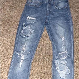 blue mid rise jeans